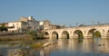 French bridge in sommieres Royalty Free Stock Photo