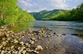 French Broad River in Appalachian Mountains near Hot Springs North Carolina