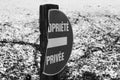French broken sign `Private Propriety`