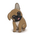 French Bulldog Cartoon Puppy Character Portrait