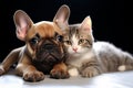 French bulldog and cat share an adorable moment