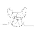 French Bulldog, dog breed, companion dog one line art. Continuous line drawing of friend, dog, doggy, friendship, care