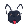 French bulldog dog head dog face illustration .Beautiful french bulldog puppy black fawn dog looks