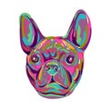 French Bulldog Frenchie or Bouledogue Francais Head Pop Art Style