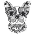 French bulldog line art design for coloring book for adult , T - shirt design and other decorations