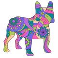 French bulldog painted silhouette