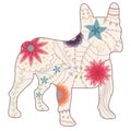 French bulldog painted silhouette vintage