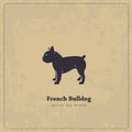 French Bulldog Silhouette Vintage Poster