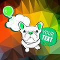 French Bulldog. Vector illustration for a card or poster. Print on clothes. Cute puppy. Pedigree dog.