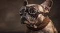 French Bulldog Wearing Pilot Goggles and Scarf Ready for Action - Generative AI