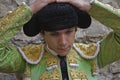 The french bullfighter Sebastian Castella is the montera before you start to fight