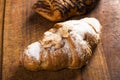 French cakes on wood background Royalty Free Stock Photo