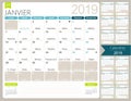 French calendar 2019 Royalty Free Stock Photo