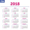 French calendar 2018