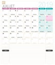 French Calendar - July 2019