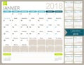 French calendar 2018 Royalty Free Stock Photo