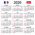 French calendar 2020, Sunday