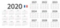 2020 2021 2022 French Calendar. Vector illustration. Template year planner Royalty Free Stock Photo