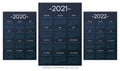 French calendar 2010-2021-2022 vector template Royalty Free Stock Photo