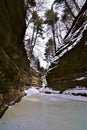 Winter at Starved Rock State Park Illinois French Canyon Royalty Free Stock Photo