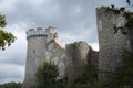 French castle against moody sky