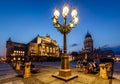 French Cathedral and Concert Hall on Gendarmenmarkt Square in Be Royalty Free Stock Photo