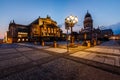 French Cathedral and Concert Hall on Gendarmenmarkt Square in Be Royalty Free Stock Photo