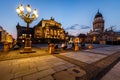 French Cathedral and Concert Hall on Gendarmenmarkt Square in Be Royalty Free Stock Photo