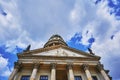 The French Cathedral in downtown Berlin at the historic square Gendarmenmarkt Royalty Free Stock Photo