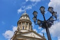 The French Cathedral in downtown Berlin at the historic square Gendarmenmarkt Royalty Free Stock Photo