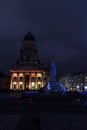 French Cathedral and statue of Friedrich von Schiller on Gendarmenmarkt. Royalty Free Stock Photo