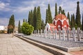 French chapel and graveyards in military cemetery in Thessaloniki