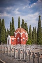 French chapel and graveyards in military cemetery in Thessaloniki