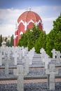 French chapel and graveyards in military cemetery in Thessaloniki