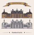 French Chateau Chambord castle building. Royalty Free Stock Photo