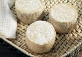 French Cheese called Crottin de Chevre, a Goat Cheese Royalty Free Stock Photo