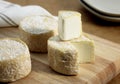 French Cheese called Crottin de Chevre, a Goat Cheese Royalty Free Stock Photo