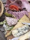 French cheese and charcuterie plate.