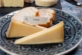 French cheese Comte, three varieties 1 year matured Prestige, fruity flavoured Fruite and Vieille Reserve