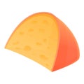 French cheese icon, cartoon style