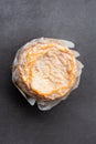 French cheese Langres on dark background