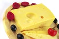 French cheese served with olives Royalty Free Stock Photo