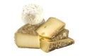 French cheeses Ã¯Â¿Â½ Crottin de Chavignol and Tomme Royalty Free Stock Photo