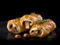 French Chicken Rolls with Mushrooms and Cheese Royalty Free Stock Photo