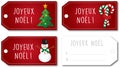 French Christmas gift tag set