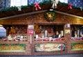 French Christmas Market in Bologna. Mercatino Francese, Piazza Minghetti. Bologna, Italy