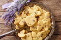 French classic dessert lavender shortbread cookie close-up on a Royalty Free Stock Photo