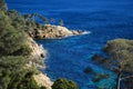 French Coast Line with Rocks and Trees