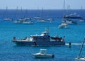 French coastguard boat DF 24 Douane anchored at the Gustavia harbor on the island of Saint Barthelemy Royalty Free Stock Photo