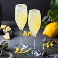 French 75 cocktail with lemon hard seltzer instead of champagne